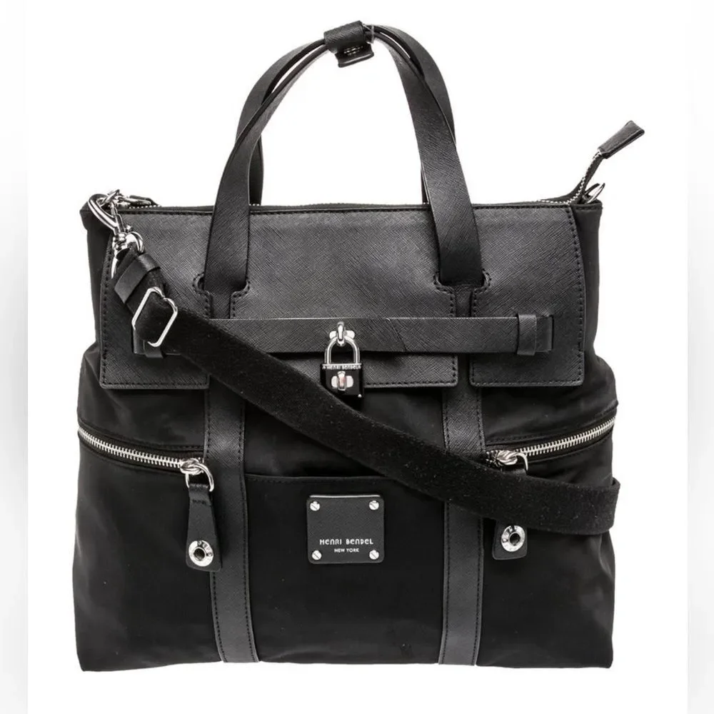 Henri Bendel Jetsetter Backpack - Black and Silver - Small